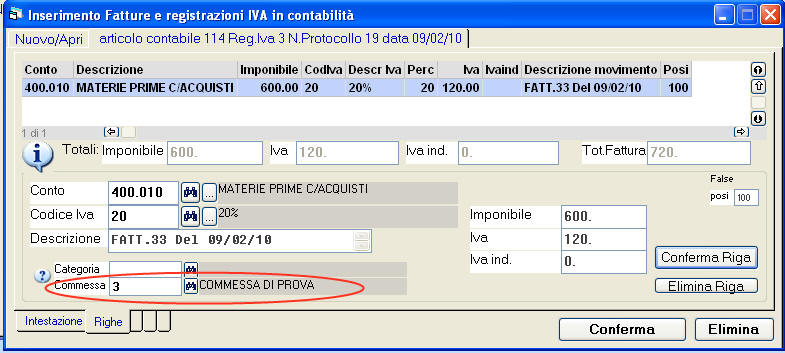 Registrazione in contabilit�