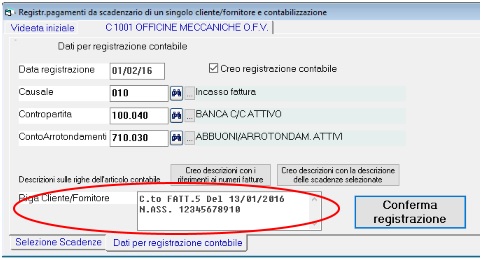 Registrazione pagamenti fatture